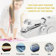 1pc Portable Handheld Sewing Machine - Quick Stitching Tool For Cloth, Clothing And Kids Clothes - 2 Coils Included (Battery Not