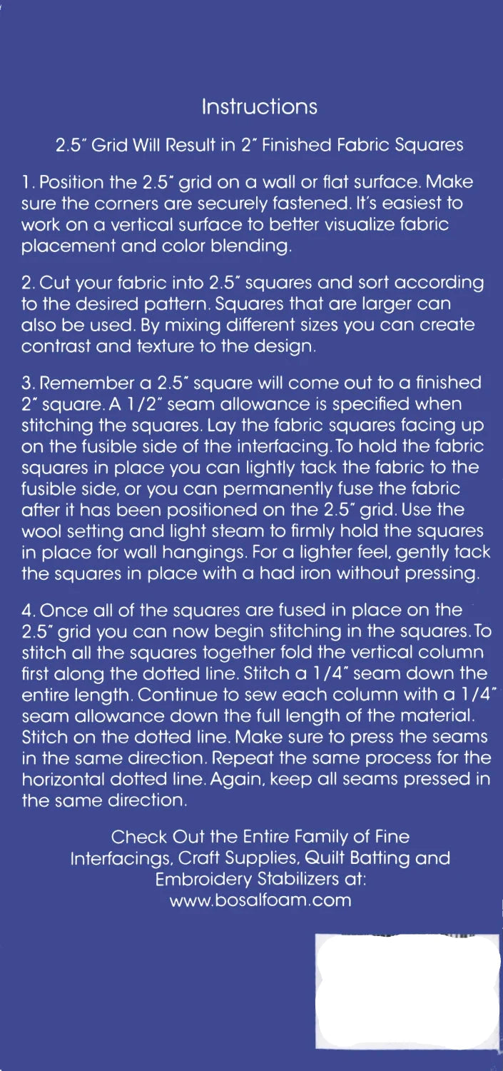 Quilters Grid 2-1/2in Fusible Interfacing 48in x 1yd