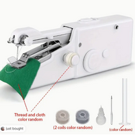 1pc Portable Handheld Sewing Machine - Quick Stitching Tool For Cloth, Clothing And Kids Clothes - 2 Coils Included (Battery Not