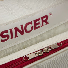 SINGER® Cream/Red Universal Tote Bag