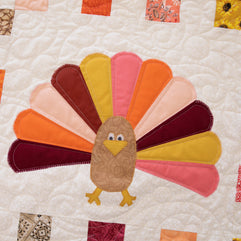 Turkey Thanksgiving Quilted Table Runner Precut Quilt Kit W/ Backing