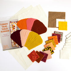 Turkey Thanksgiving Quilted Table Runner Precut Quilt Kit W/ Backing