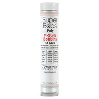 Super Bobs Poly #621 Lace Whilte (M-Style) 12 pack pre-wound bobbins