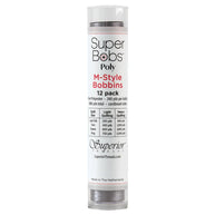 Super Bobs Poly #622 Gray (M-Style) 12 pack pre-wound bobbins