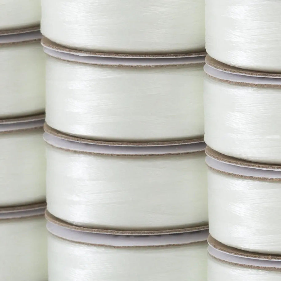 Super Bobs Poly #624 Natural Whilte (M-Style) 12 pack pre-wound bobbins