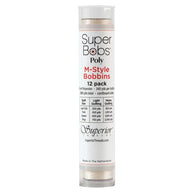 Super Bobs Poly #655 Off White (M-Style) 12 pack pre-wound bobbins