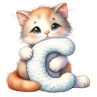 Animal Cat Letter C Fabric Panel