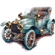 Art Nouveau Retro Cars Fabric Panel 5