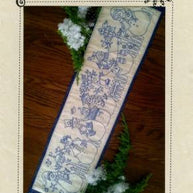 Yard of Snowmen Table Runner Machine Embroidery USB