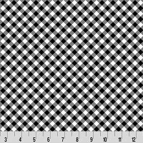Barely Basics Gingham Quilting Cuddle Black Fabric Per Yard