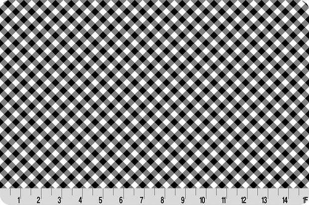 Barely Basics Gingham Quilting Cuddle Black Fabric Per Yard