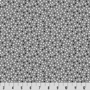 Barely Basics Lots a Dots Quilting Cuddle Gray Fabric Per Yard