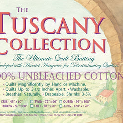 Batting Tuscany Unbleached Cotton 120in x 120in King