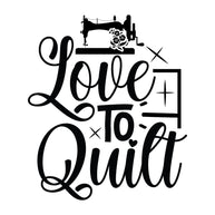 Black and White Love to Quilt Fabric Panel