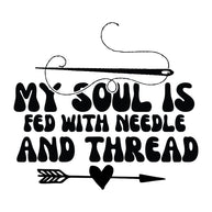 Black and White My Soul is Fed Fabric Panel