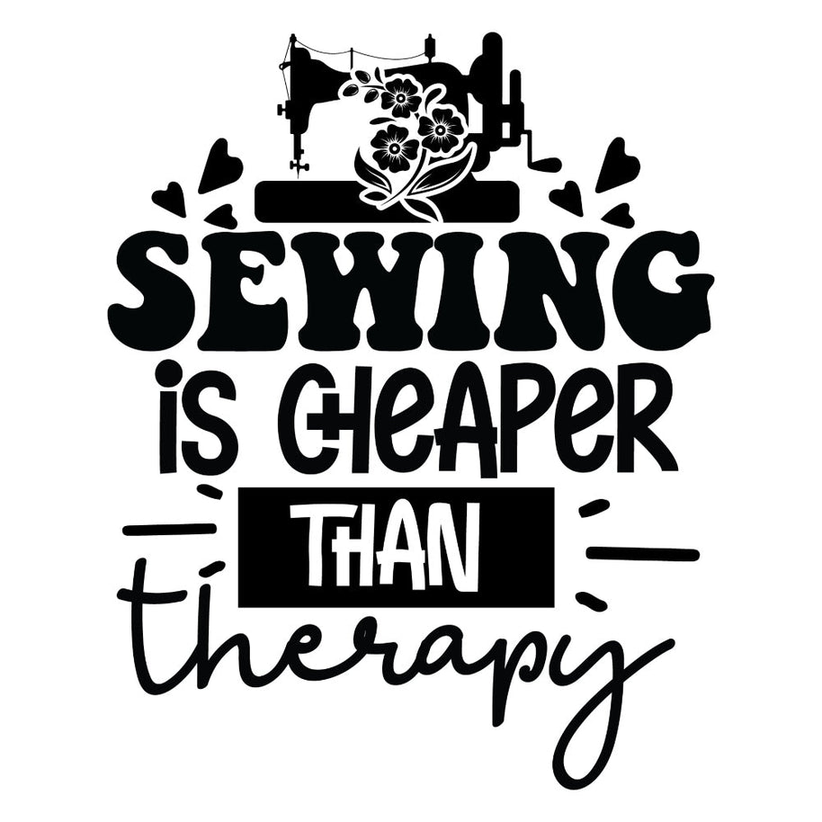 Black and White Sewing is Cheaper Fabric Panel