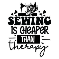 Black and White Sewing is Cheaper Fabric Panel