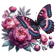 Butterflies and Flowers Fabric Panel 1