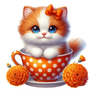 Cats in Tea Cups Fabric Panel 10