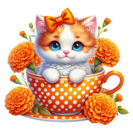 Cats in Tea Cups Fabric Panel 16