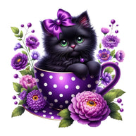 Cats in Tea Cups Fabric Panel 20