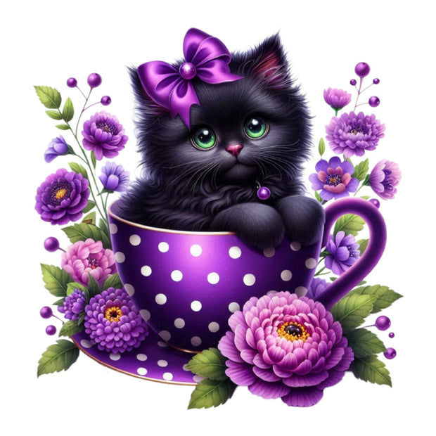 Cats in Tea Cups Fabric Panel 20