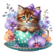 Cats in Tea Cups Fabric Panel 26
