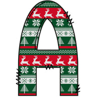 Christmas Sweaters Letter A Fabric Panel