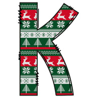 Christmas Sweaters Letter K Fabric Panel