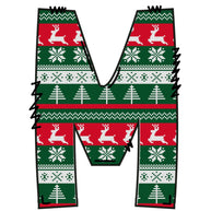 Christmas Sweaters Letter M Fabric Panel