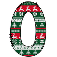 Christmas Sweaters Letter O Fabric Panel