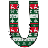 Christmas Sweaters Letter U Fabric Panel
