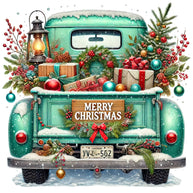 Christmas Trucks Fabric Panel 22