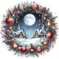 Christmas Winter Scene 16 Fabric Panel