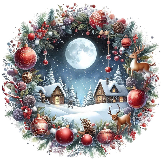 Christmas Winter Scene 16 Fabric Panel