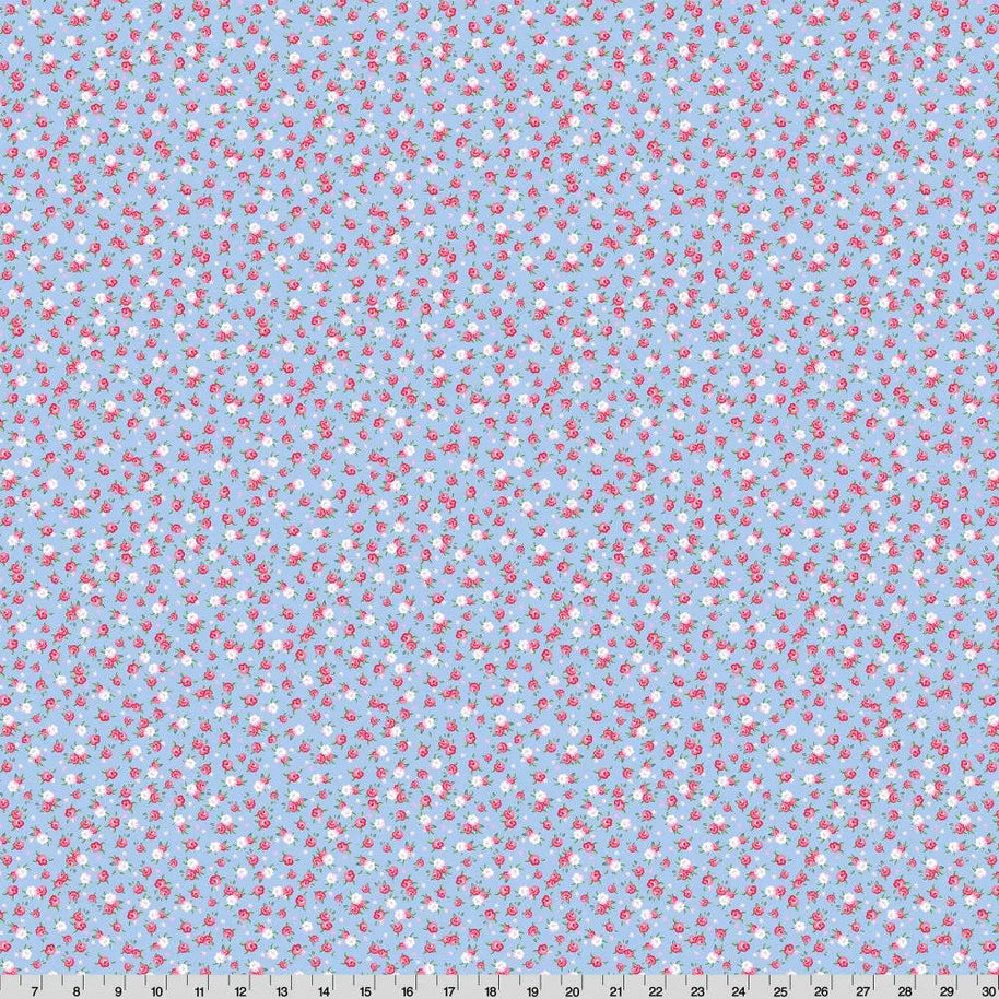 Cottage Rose Lane Kensington Quilting Cuddle Blue Bonnet Fabric per yard