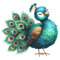 Cute Adorable Peacocks Fabric Panel 15