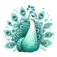 Cute Adorable Peacocks Fabric Panel 16