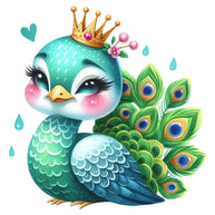 Cute Adorable Peacocks Fabric Panel 25