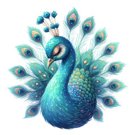 Cute Adorable Peacocks Fabric Panel 2