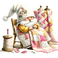 Cute Sewing Gnomes Fabric Panel 22