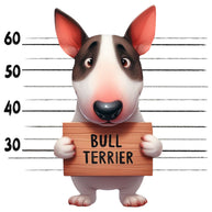 Doggie Mugshots Bull Terrier Fabric Panel