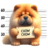 Doggie Mugshots Chow Chow Fabric Panel