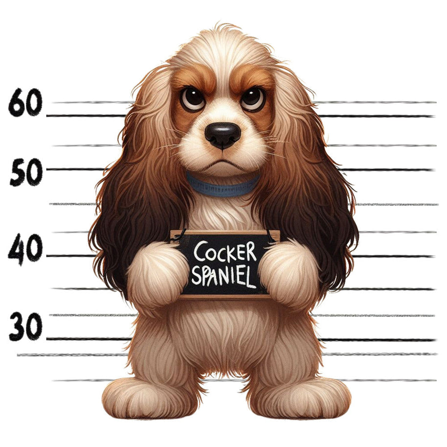 Doggie Mugshots Cocker Spaniel Fabric Panel