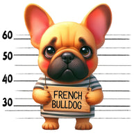 Doggie Mugshots French Bulldog Fabric Panel
