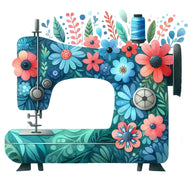 Floral Cute Sewing Machine Fabric Panel 15