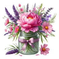 Flowers in a Jar Fabric Panel 13