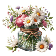 Flowers in a Jar Fabric Panel 15