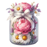 Flowers in a Jar Fabric Panel 16