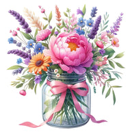 Flowers in a Jar Fabric Panel 8